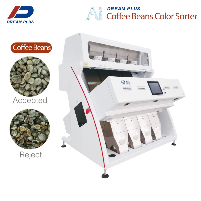 High Capacity 4 Chutes RGB Coffee Bean Color Sorter High Sorting Accuracy