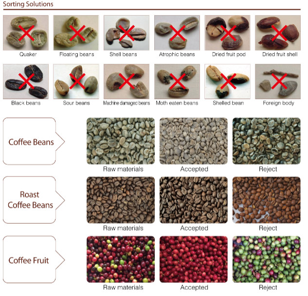 Bean Color Sorter Machine 3 Chutes CCD 192 Channels Easy Operation